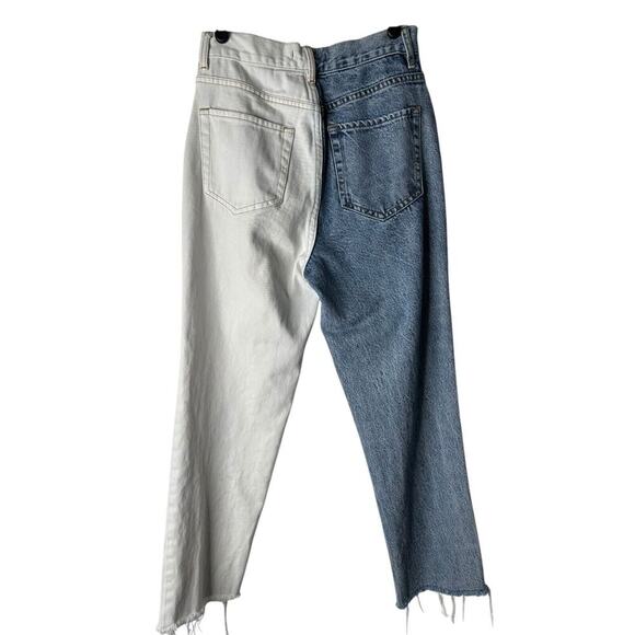 PacSun Jeans Womens Size 26 Two Toned High Rise Straight Button Fly Undone Hem - Picture 5 of 14